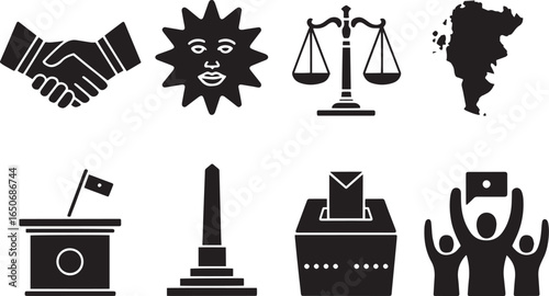 Political Symbols and Icons Representing Democracy, Justice, and Governance in Argentina