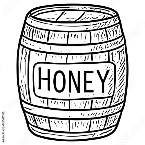 Wooden Honey Barrel