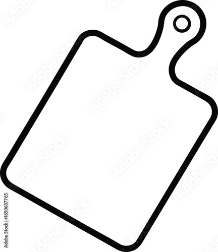 cutting board outline vector illustration on white background