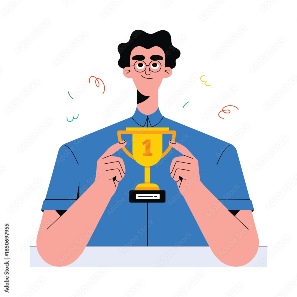 Award Holding Flat Illustration. EPS 10 File Award Holding Flat Illustration. EPS 10 File