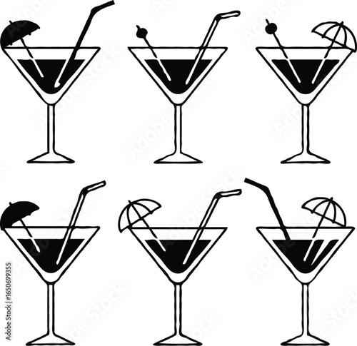 set of cocktail glasses