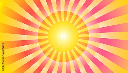 Radiant sunburst design with warm colors.