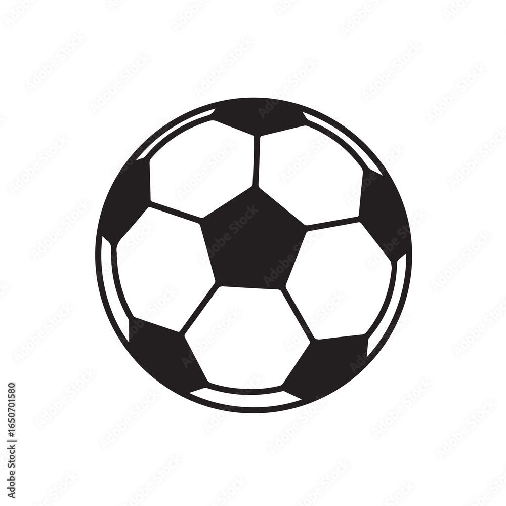 Fototapeta premium Vector illustration of a classic black and white soccer ball, representing sports, football, and athletic competition