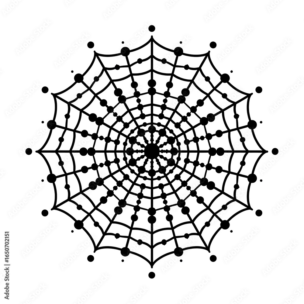 Obraz premium A detailed and intricate spider web design, showcasing the beauty of nature's architecture in perfect symmetry.
