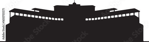 Iconic stadium silhouette for sports and events