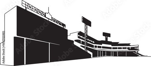 Iconic stadium silhouette for sports and event marketing
