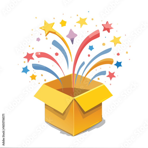 Birthday magic box exploding joy
