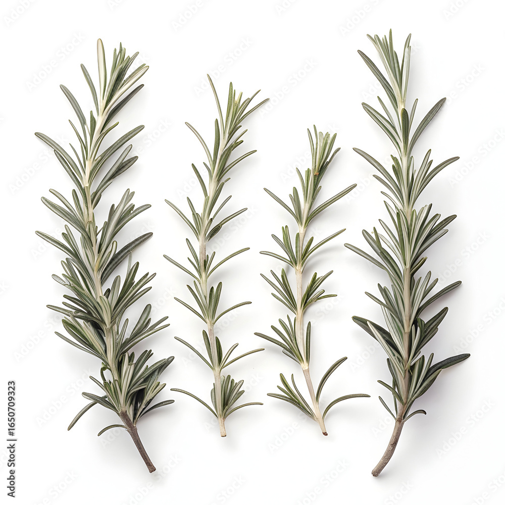 Fototapeta premium Dried rosemary sprigs isolated on white background, used in cooking, aromatherapy, herbal