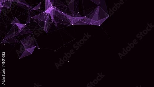 Technology network connection artificial intelligence. Abstract vector business design. Futuristic red grid neural networks. Motion big data on space. Virtual cyber security background.