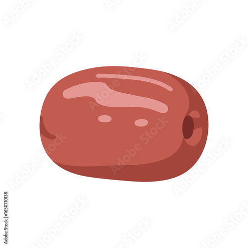 Dates Kurma Dried Fruit Cartoon Vector Icon Illustration. Sweet Middle Eastern Fruit Food Object Icon Concept Isolated Premium Vector. Flat Cartoon Style
