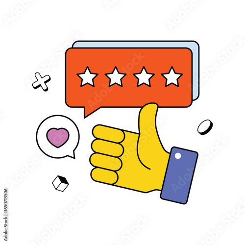 Rating Stars Flat illustration. EPS 10 File
