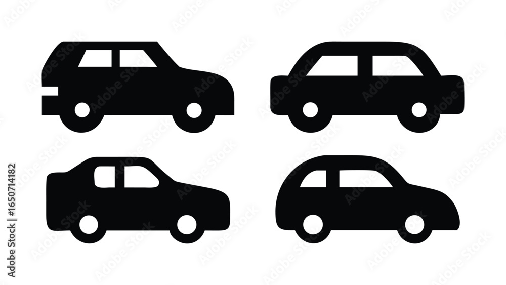 Naklejka premium Set of car and transport icons vector illustration