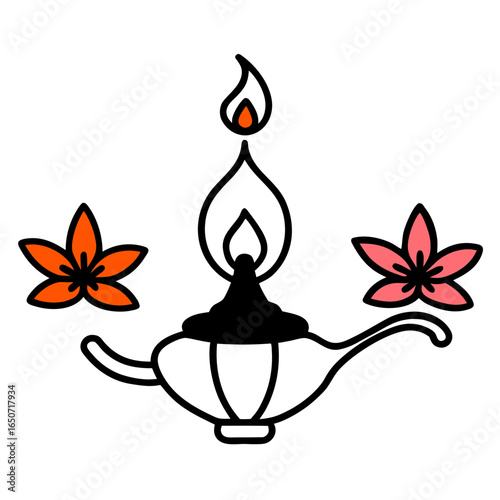 A Beautiful Ornate Oil Lamp Filled with Glowing Aura