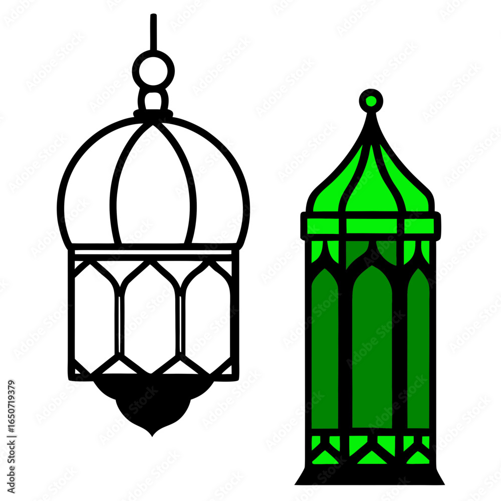 Fototapeta premium This Image Features Two Ornate Islamic Lanterns Perfect for Decoration