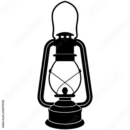 This Image Features a Vintage Kerosene Lantern Against Warm Glow