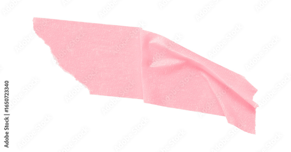 Fototapeta premium Separate pink torn paper tape on transparent background