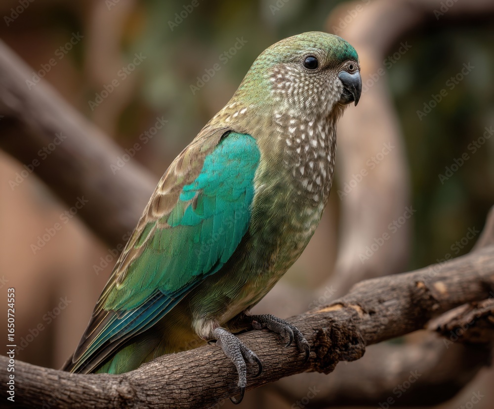 Obraz premium Bronze Winged Parrot, in the wild
