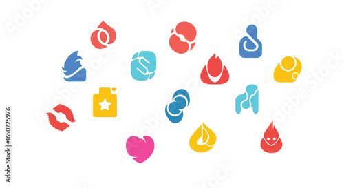 Colorful abstract logo collection for brand identity design
