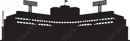 Iconic stadium silhouette evokes excitement and sports passion