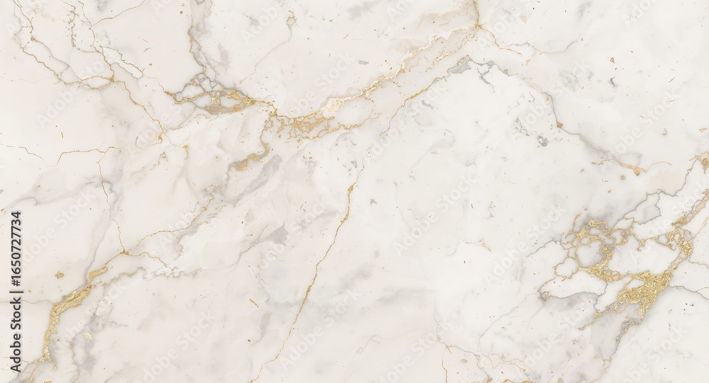 Naklejka premium Elegant White Marble Texture with Golden Veins Luxurious Natural Stone Surface.