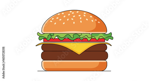 Deliciously crafted double patty cheeseburger with fresh lettuce and toasted sesame seed bun