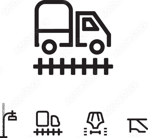 pickup van Truck icon isolated on transparent background