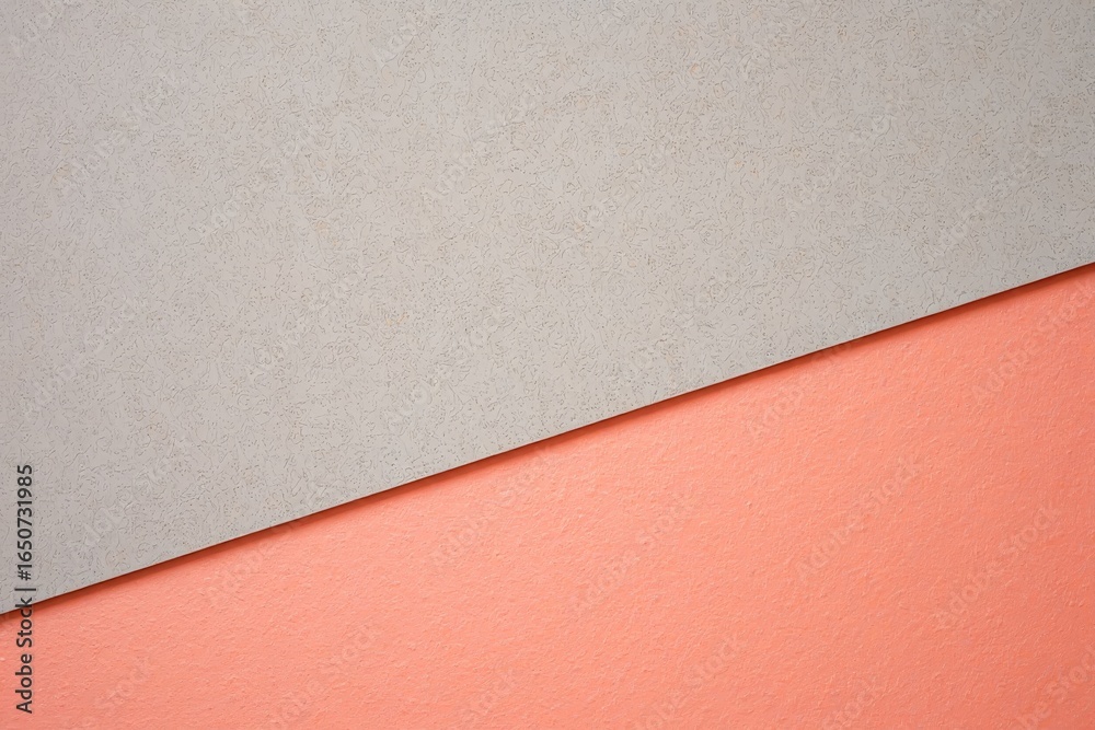 Fototapeta premium Geometric background with two contrasting colors gray and coral pink