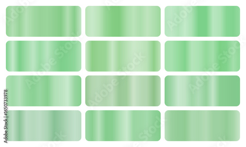 Gradiente tranquillo che scorre dal verde tenue al menta, catturando la serenita del prato. Ideale per temi naturali, app di benessere e progetti di design rilassanti.