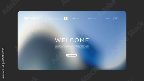 Modern website template for business with clean design and welcome message over abstract background