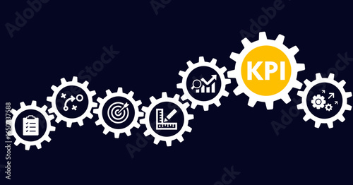 Key Performance Indicator - KPI concept vector illustration with keywords and icons