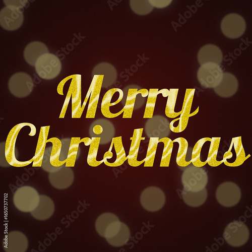 Merry Christmas Text With Glossy Glitter Style