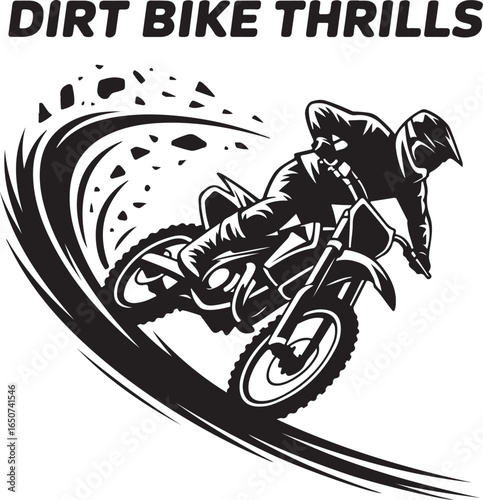 Dynamic dirt bike rider conquers track with thrilling speed and skill