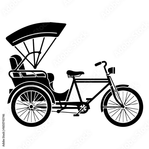 Thai Rickshaw Silhouette Icon