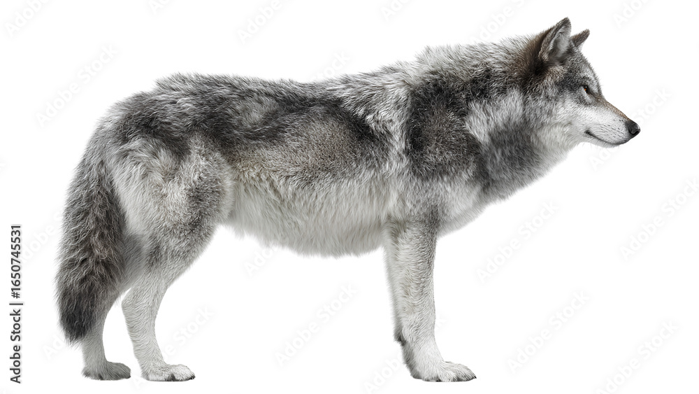 Obraz premium Gray Wolf Side Profile – Majestic Wild Animal Photography