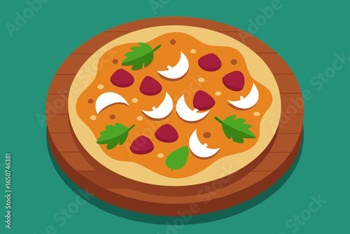 Barbecue Chicken Pizza with Onions and Cilantro on Plate