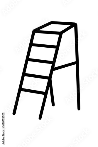 Isolated black outline stepladder icon
