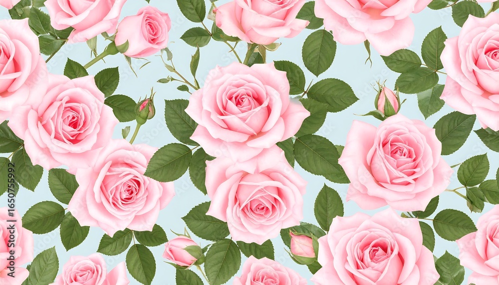 Pink Roses Seamless Pattern. Pink Roses Seamless Pattern.