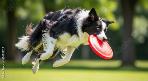 Dynamic action shot of an athletic Border Collie