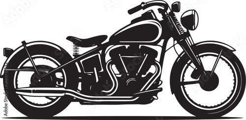 Classic motorcycle silhouette symbol of freedom, adventure, and power