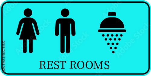 Toilet Icon.square toilet signs collection, male, female and neutral gender, vector Illustration.Public bathroom pictogram. Male and female gender silhouette for lavatory door.