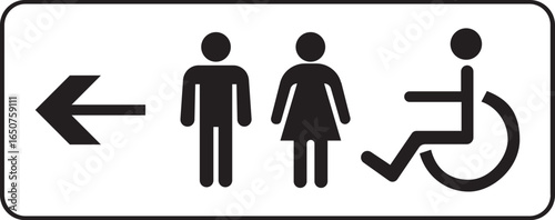 Toilet Icon.square toilet signs collection, male, female and neutral gender, vector Illustration.Public bathroom pictogram. Male and female gender silhouette for lavatory door.