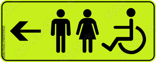 Toilet Icon.square toilet signs collection, male, female and neutral gender, vector Illustration.Public bathroom pictogram. Male and female gender silhouette for lavatory door.