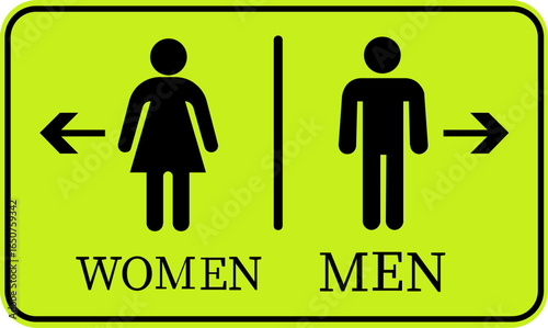 Toilet Icon.square toilet signs collection, male, female and neutral gender, vector Illustration.Public bathroom pictogram. Male and female gender silhouette for lavatory door.