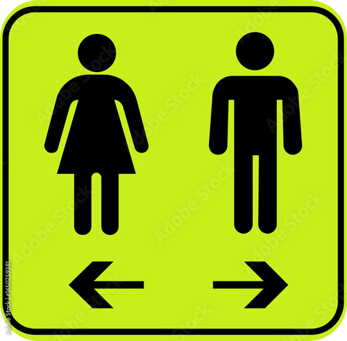 Toilet Icon.square toilet signs collection, male, female and neutral gender, vector Illustration.Public bathroom pictogram. Male and female gender silhouette for lavatory door.