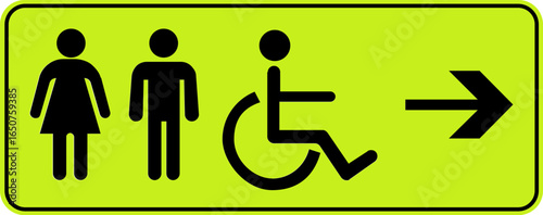 Toilet Icon.square toilet signs collection, male, female and neutral gender, vector Illustration.Public bathroom pictogram. Male and female gender silhouette for lavatory door.