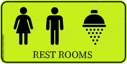 Toilet Icon.square toilet signs collection, male, female and neutral gender, vector Illustration.Public bathroom pictogram. Male and female gender silhouette for lavatory door.