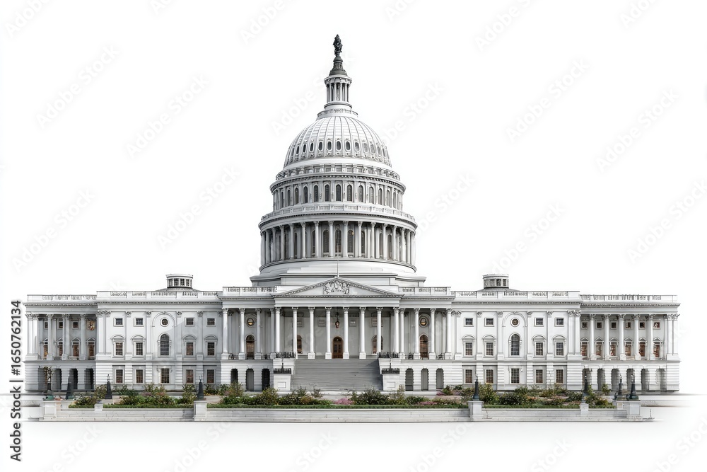 Naklejka premium US Capitol Building facade, white, grand