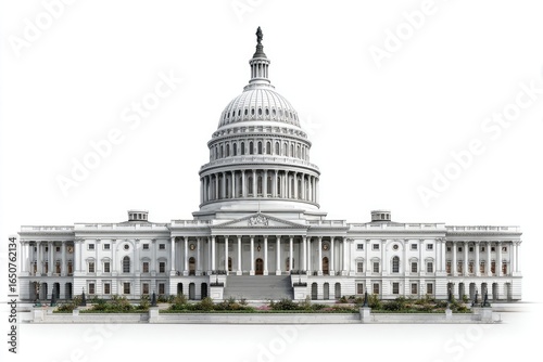 US Capitol Building facade, white, grand