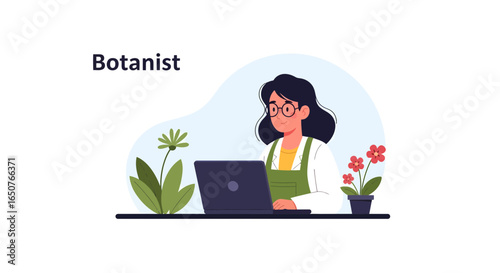 Botanist at Work Studying Plants in a Digital Age
