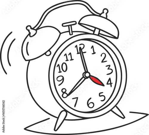 alarm clock ringing wake up vector
